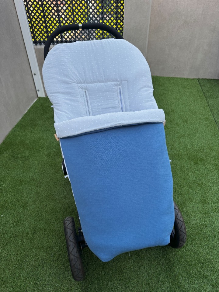 SACO UNIVERSAL SILLA PLUMETI Y MUSELINA AZUL