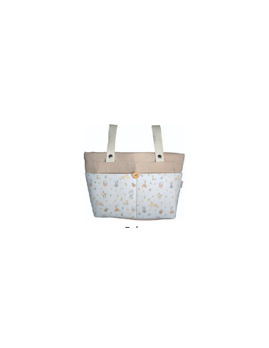 BOLSO BOMBONERA CONEJITOS BEIGE