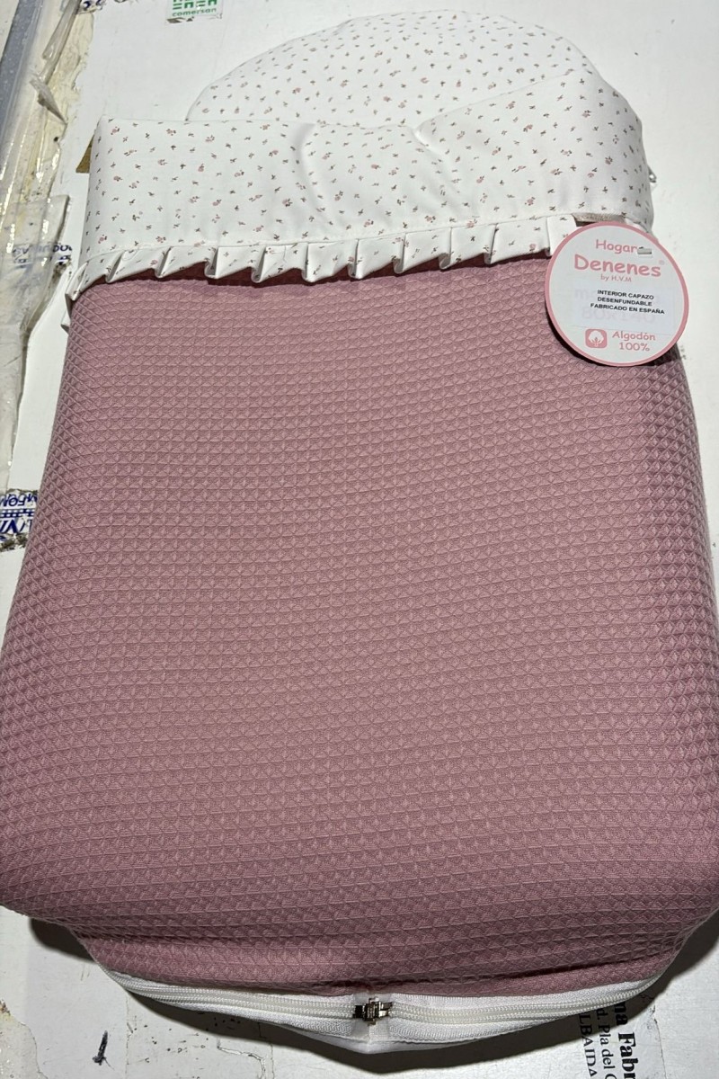 SACO DE CAPAZO FLORECITAS WAFFLE DENENES