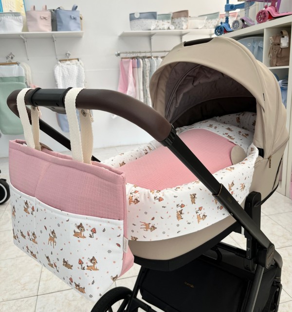 CONJUNTO CUBRECAPAZO, SACO Y BOLSO BAMBI ROSA