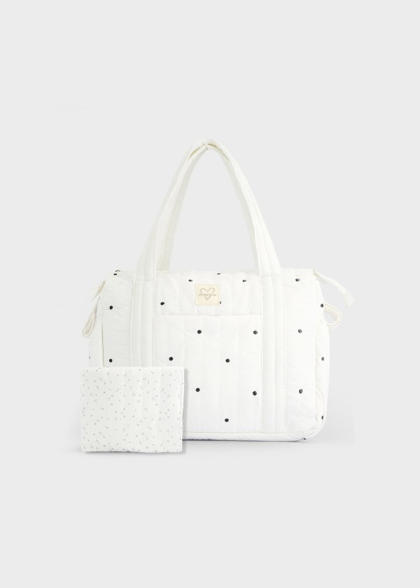 BOLSO MATERNIDAD CON CAMBIADOR Y BOLSA MAYORAL BORDADO REF.09156
