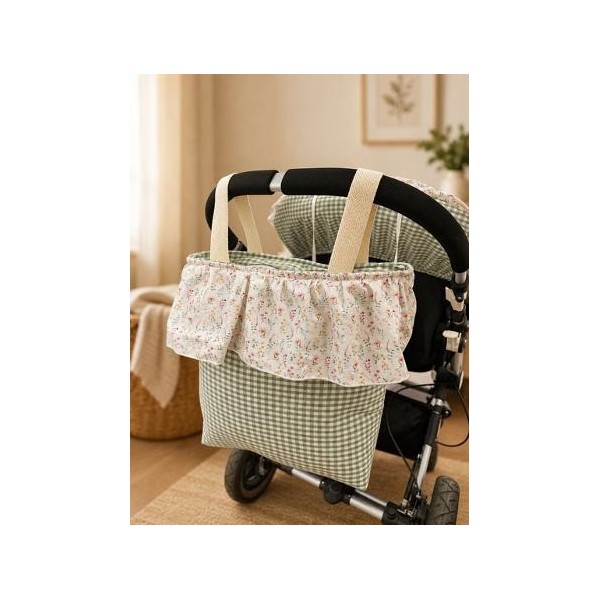BOLSO MOD.VICHY FLOR VERDE